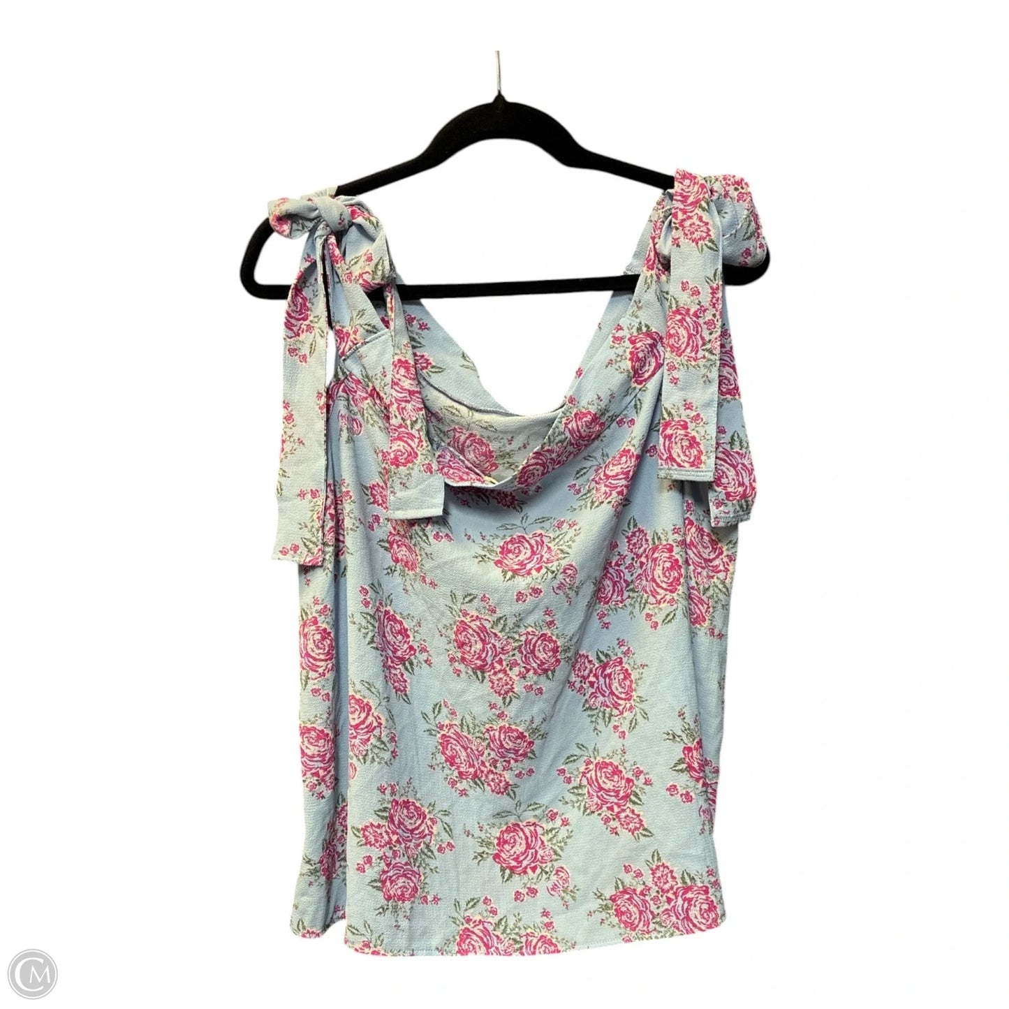 Blouse Sleeveless By No Comment In Blue & Pink, Size: 2x