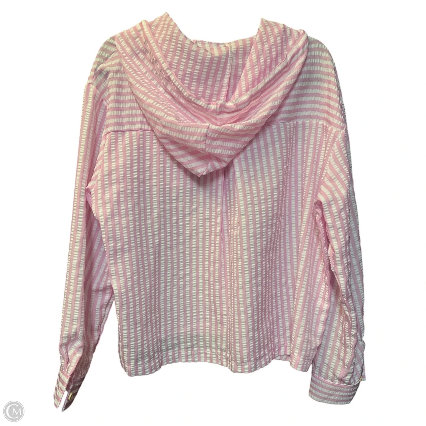Top Long Sleeve By Cmf In Pink & White, Size: Xxl