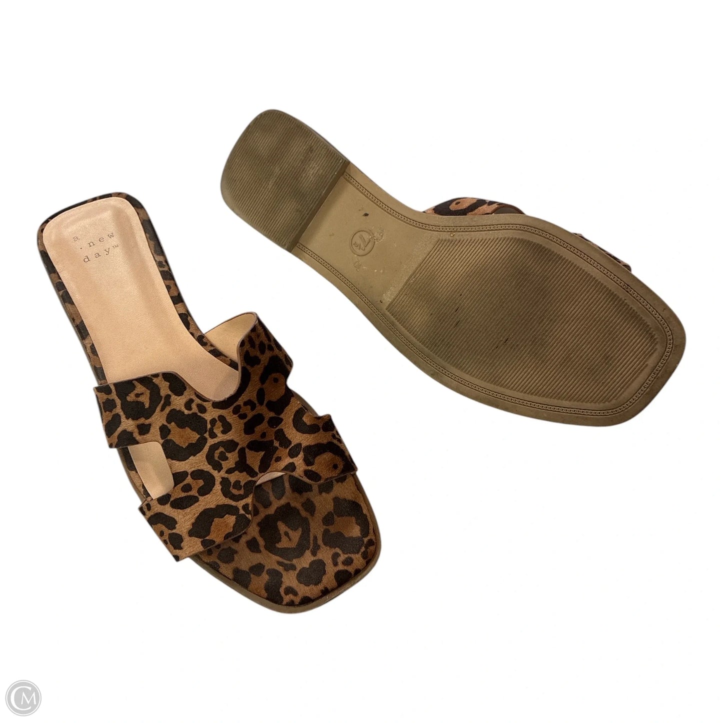 Sandals Flats By A New Day In Animal Print, Size: 7.5