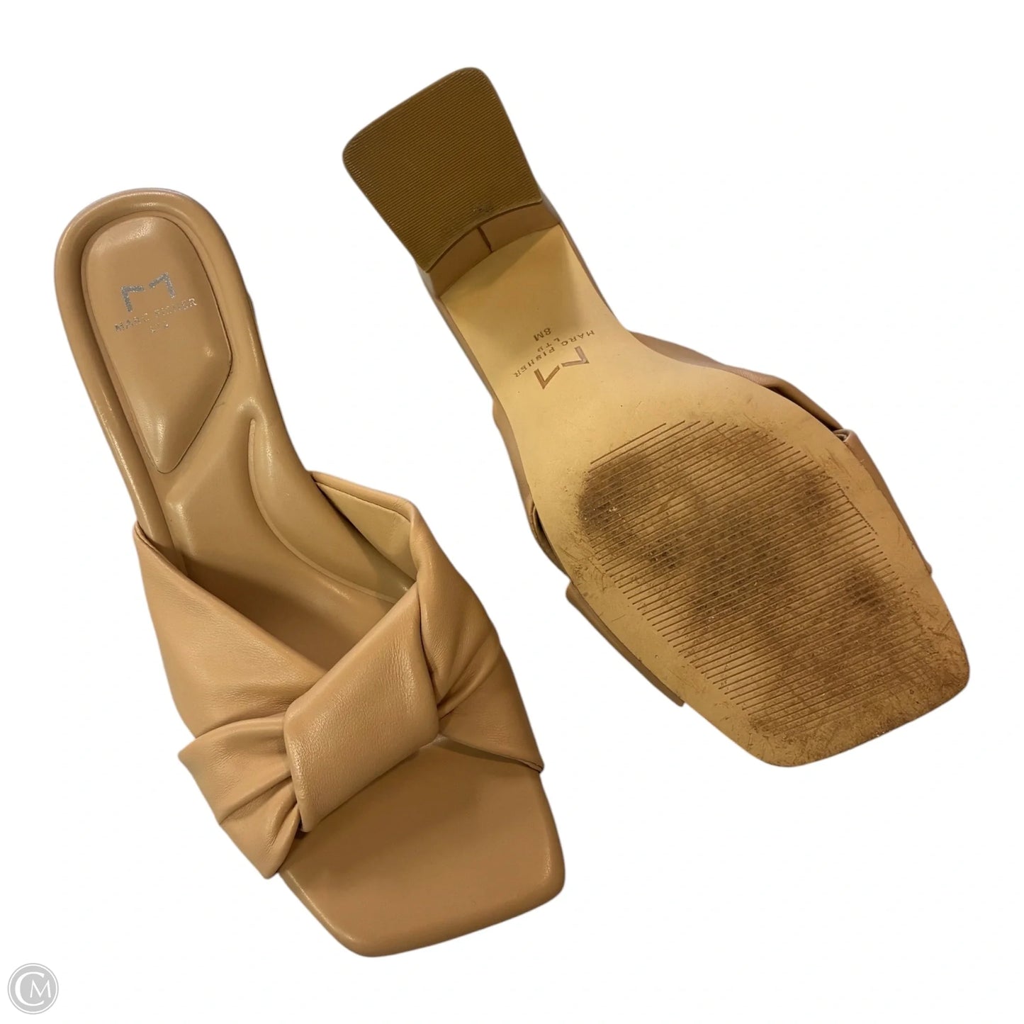 Sandals Heels Block By Marc Fisher In Tan, Size: 8
