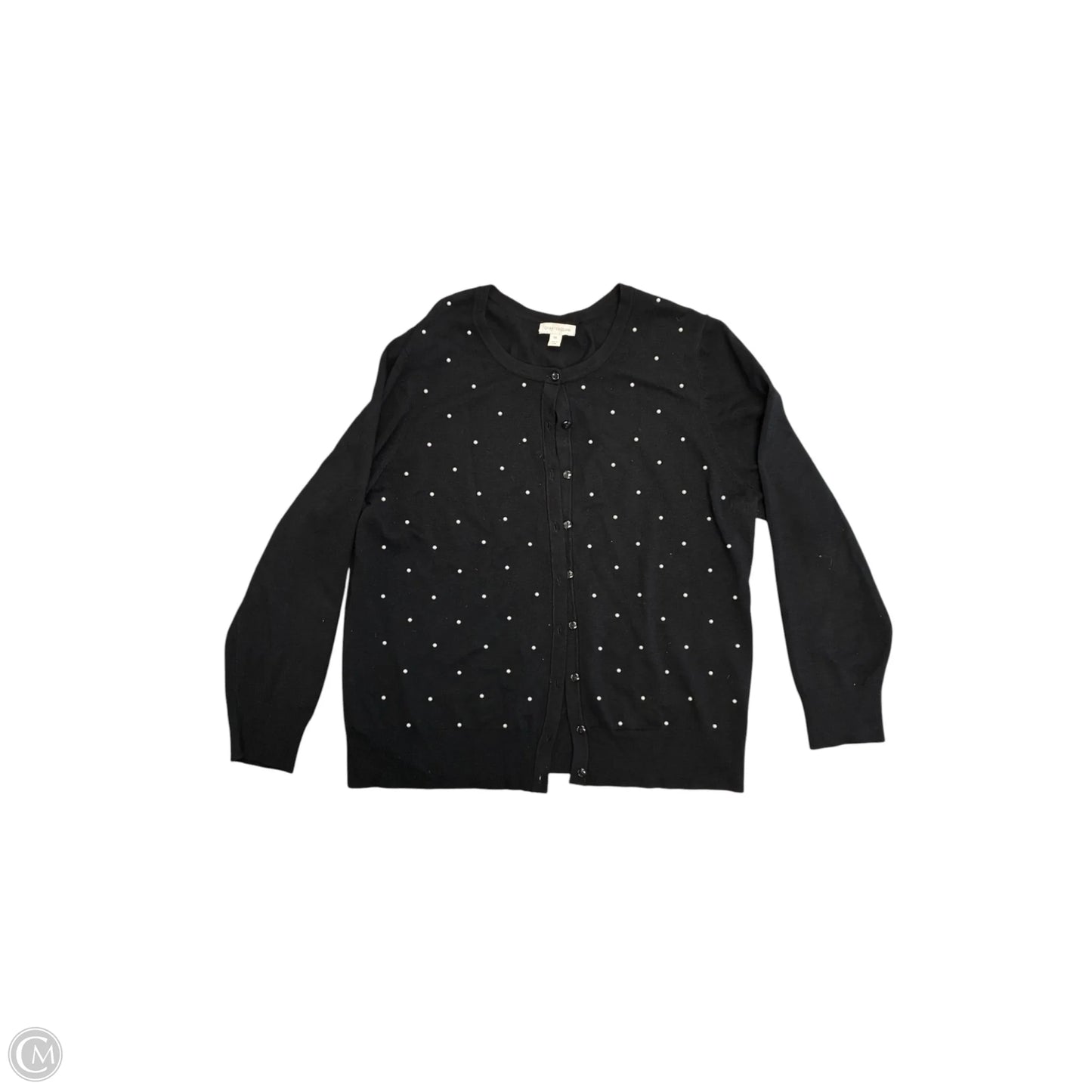 Sweater Cardigan By Charter Club In Black & White, Size: Xxl