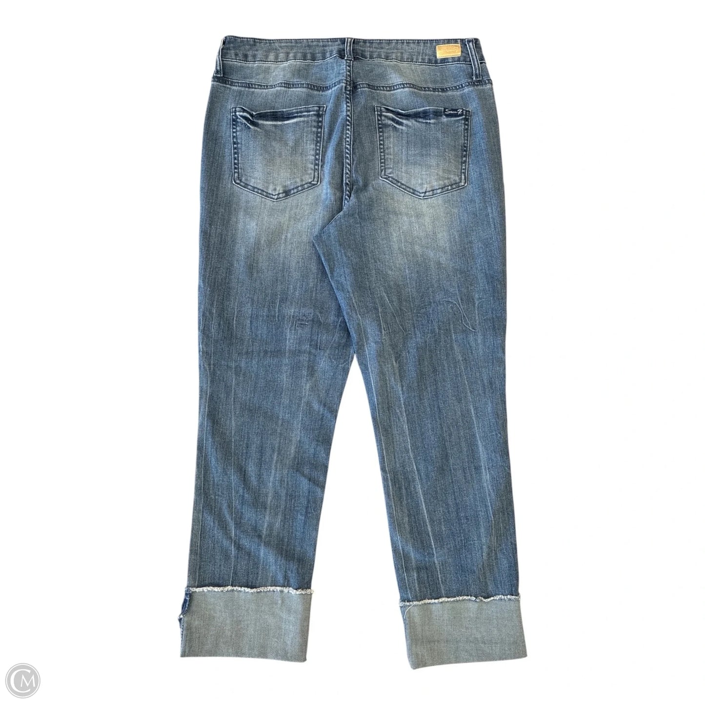 Jeans Straight By Seven 7 In Blue Denim, Size: 12