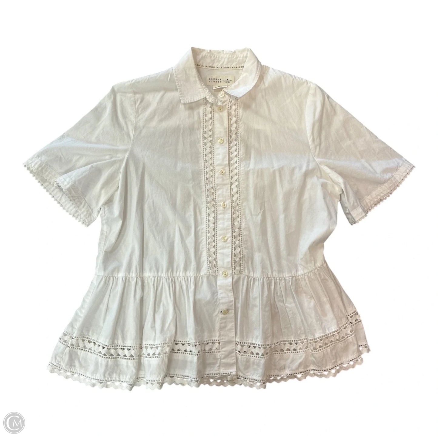 Top Short Sleeve Designer By Kate Spade In Cream, Size: M