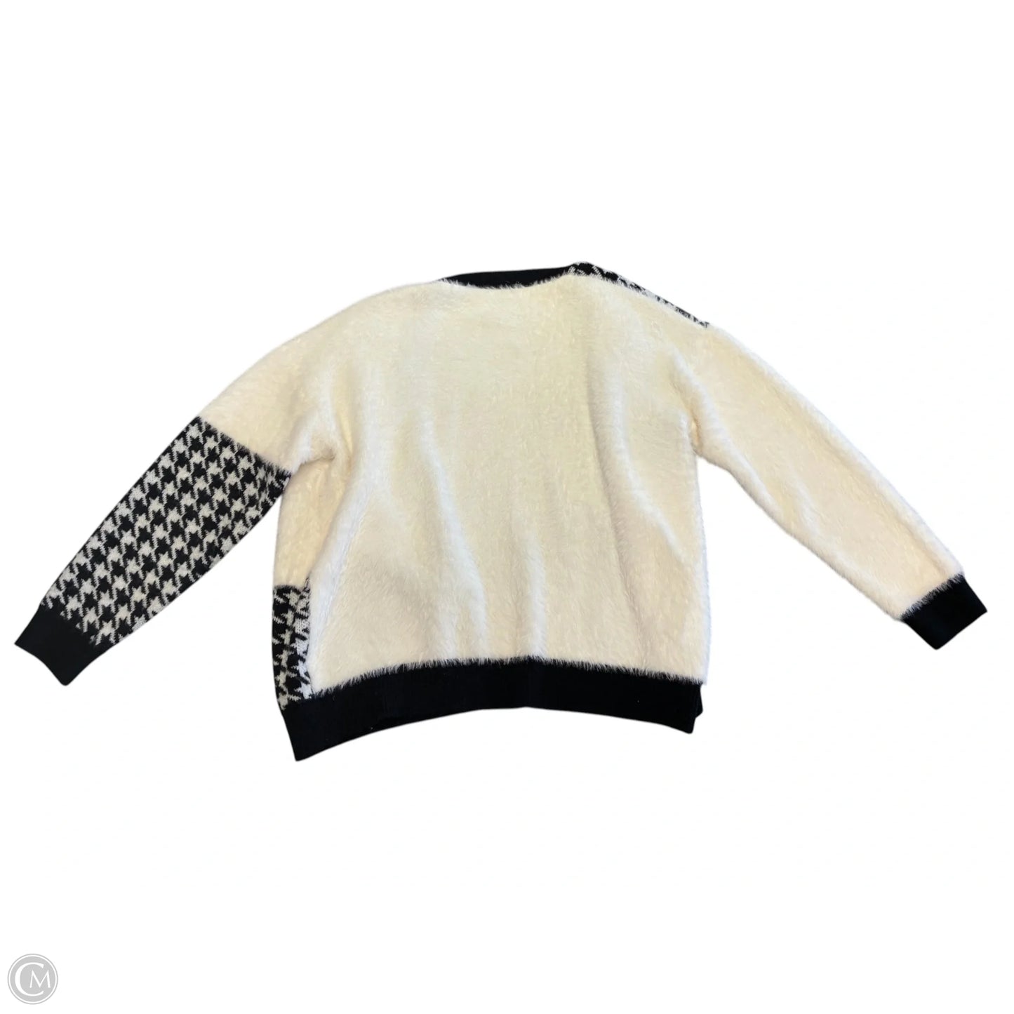 Sweater Cardigan By Gilli In Black & Cream, Size: S