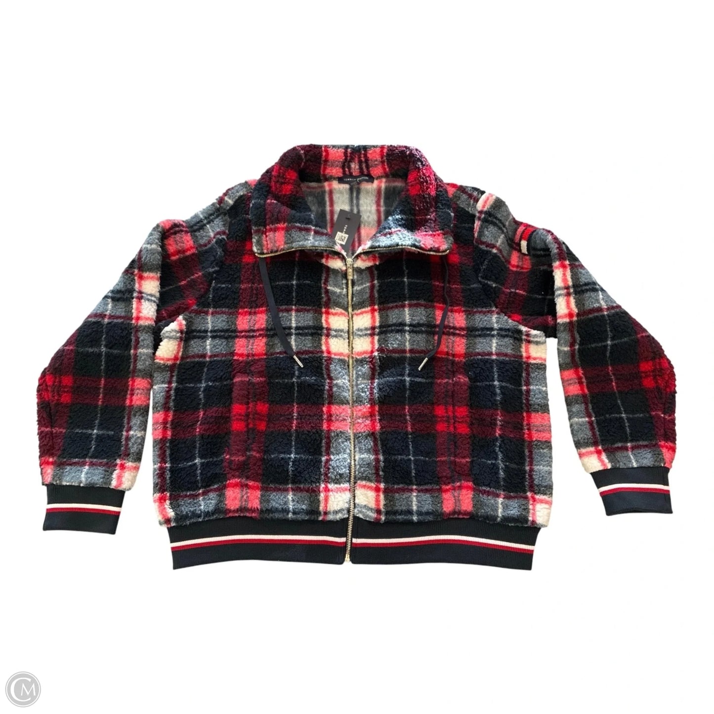 Jacket Fleece By Tommy Hilfiger In Blue Red & White, Size: Xl