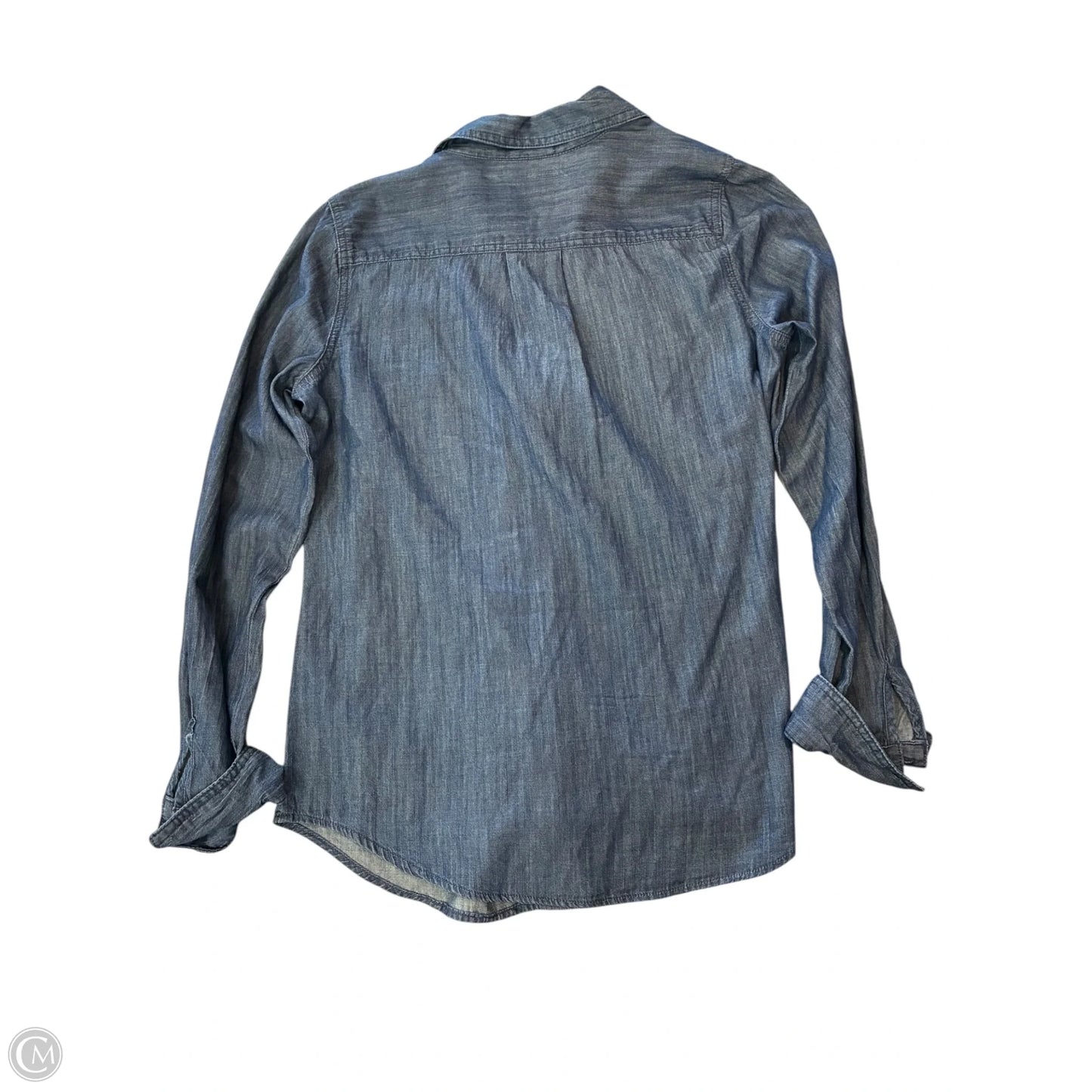 Top Long Sleeve By St Johns Bay In Blue Denim, Size: M