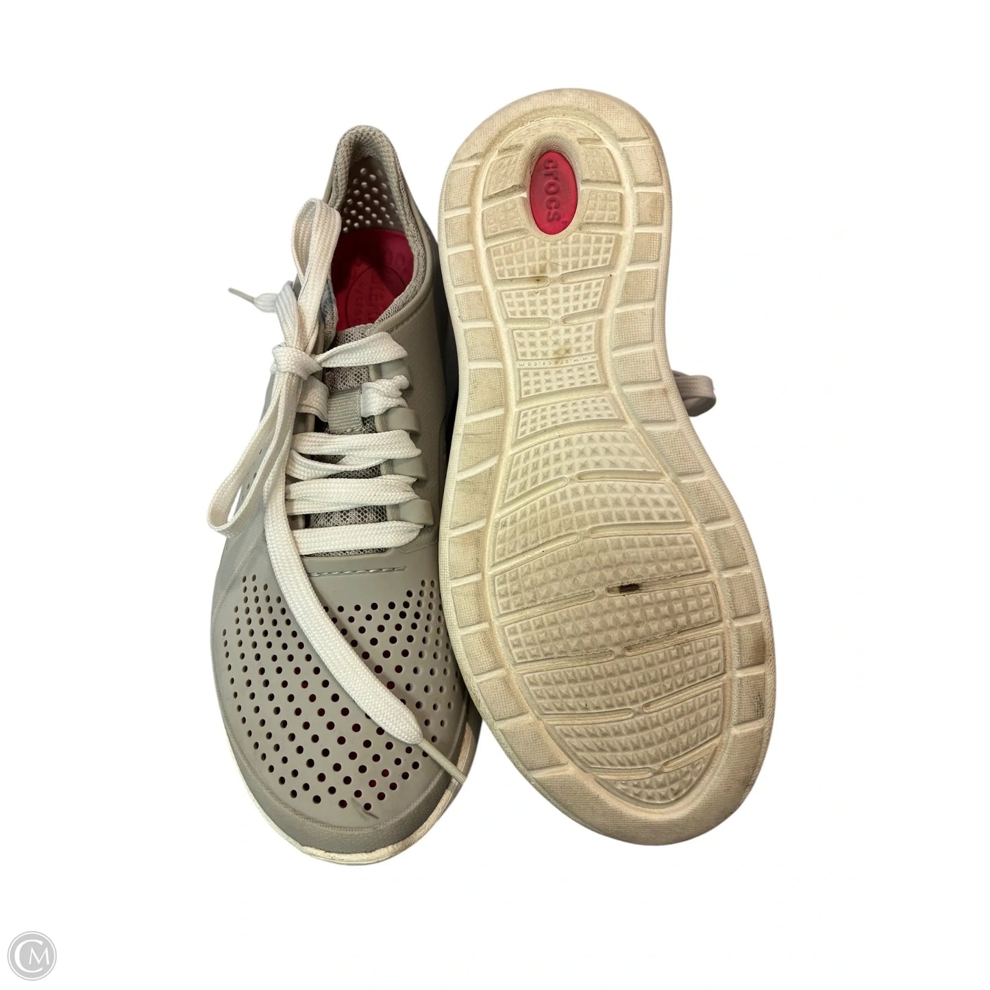 Shoes Sneakers By Crocs In Grey, Size: 8