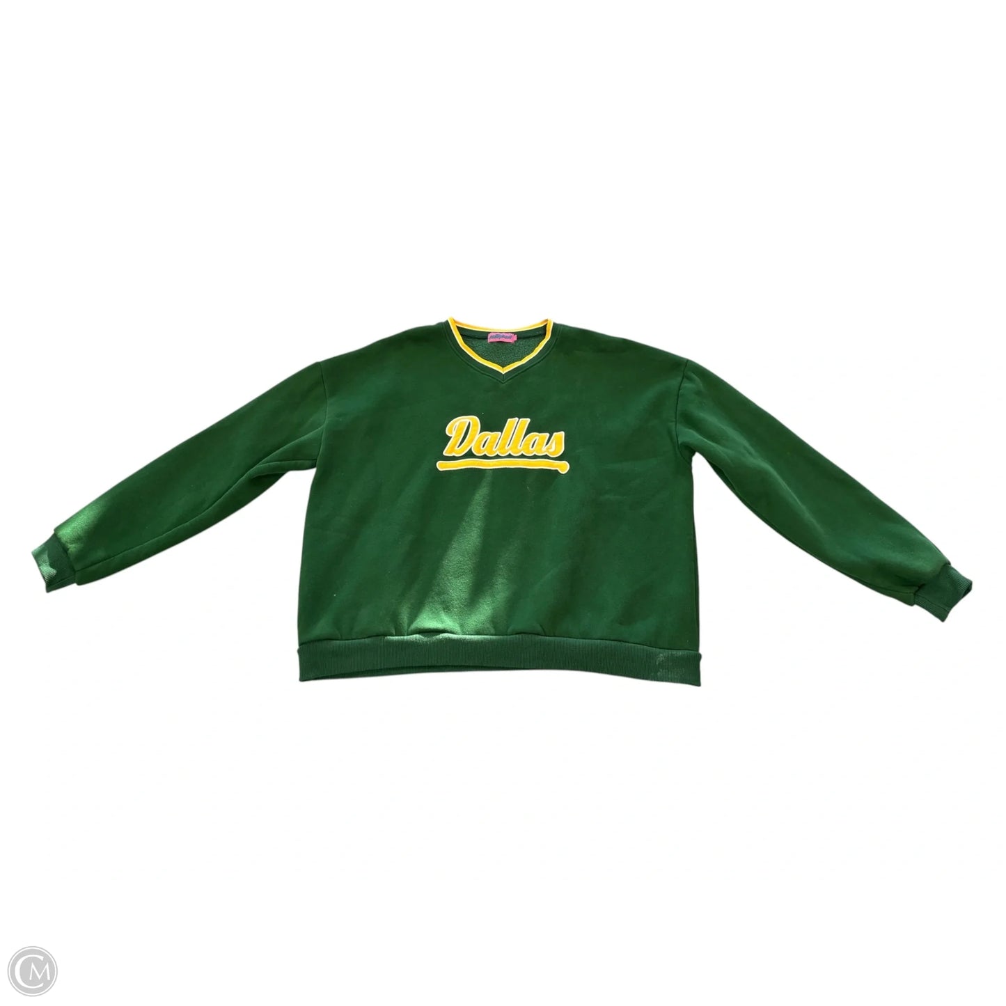 Sweatshirt Collar By Edikted In Green & Yellow, Size: S