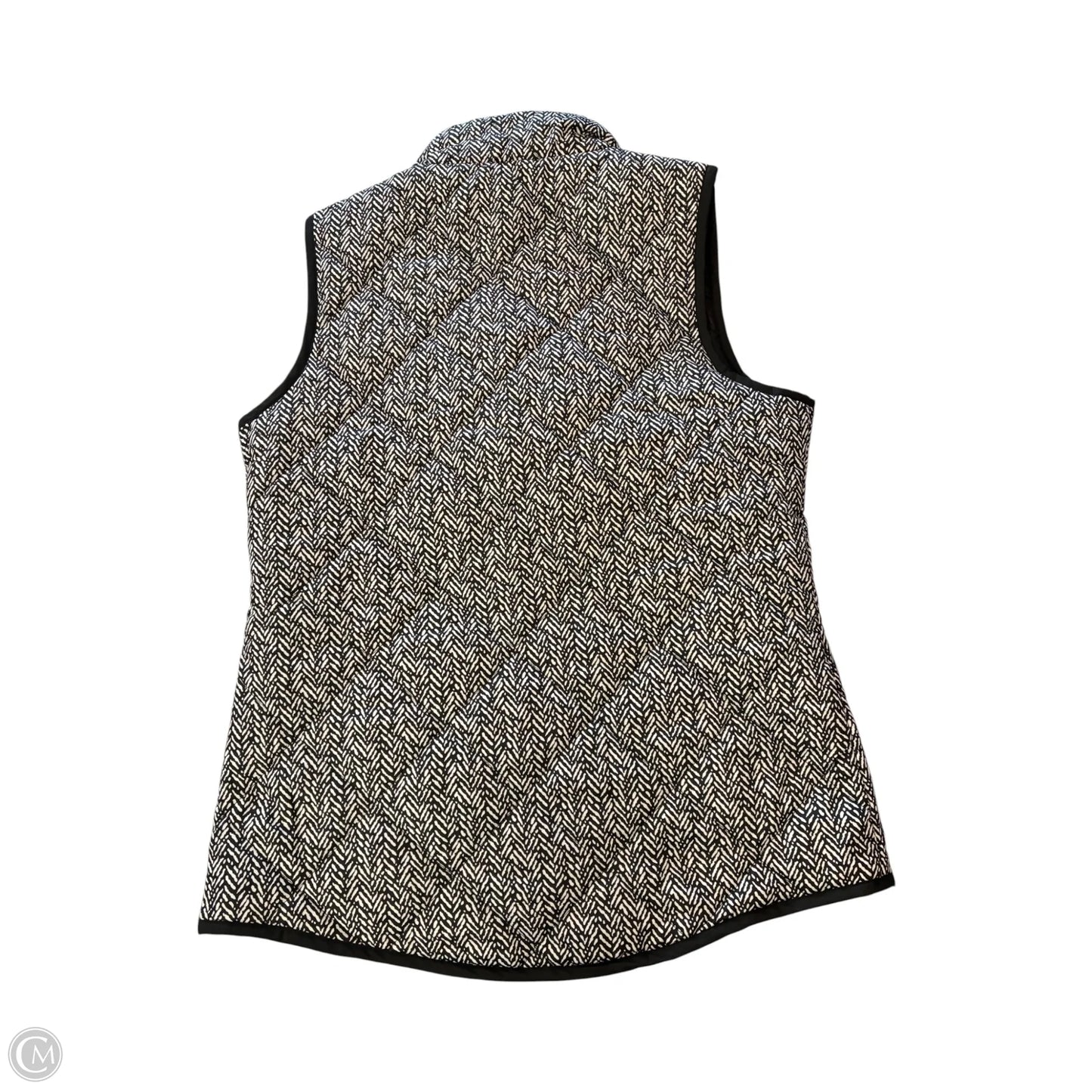 Vest Puffer & Quilted By Cmf In Black & White, Size: M