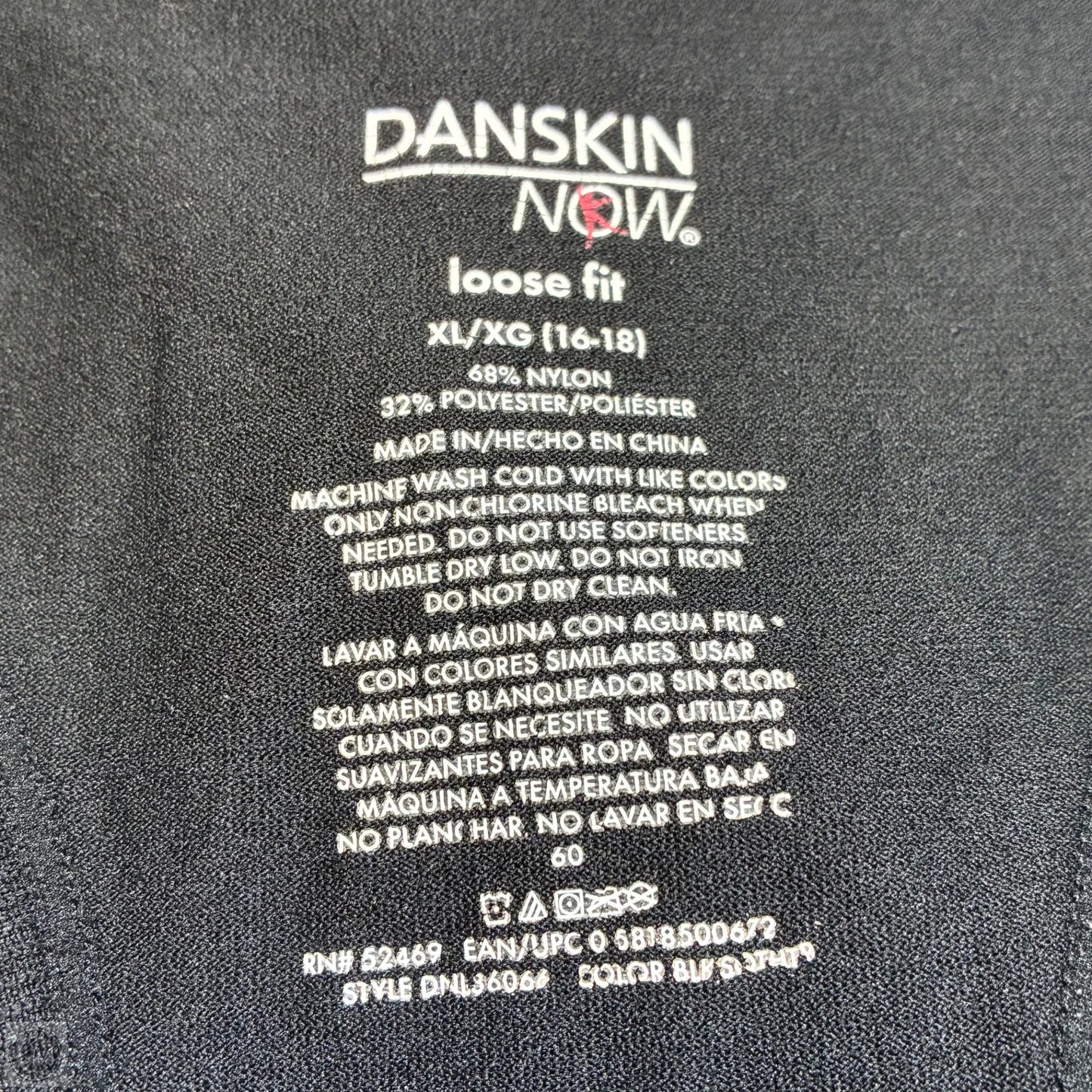 Athletic Tank Top By Danskin In Black & Grey, Size: Xl