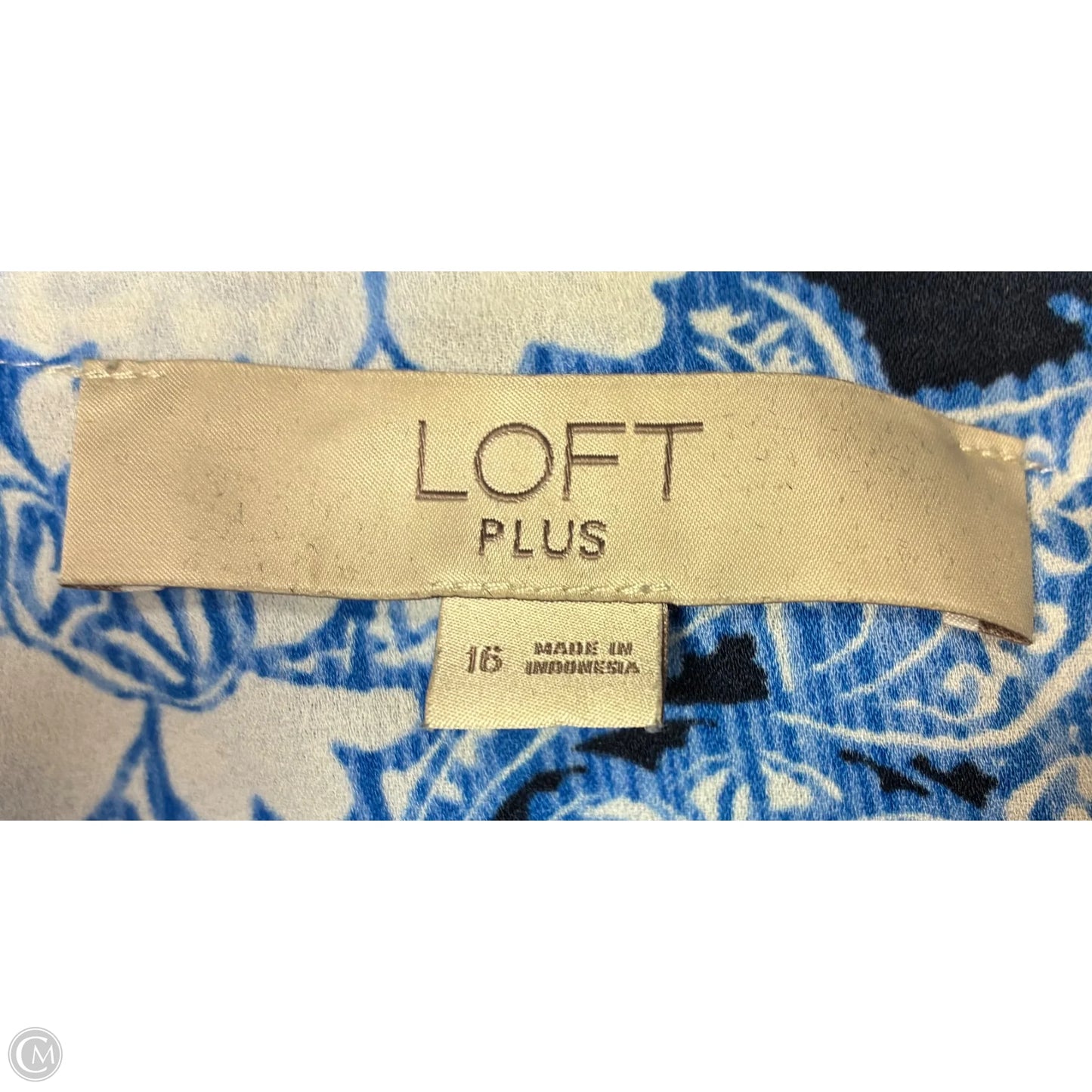 Blouse Short Sleeve By Loft In Blue, Size: Xl