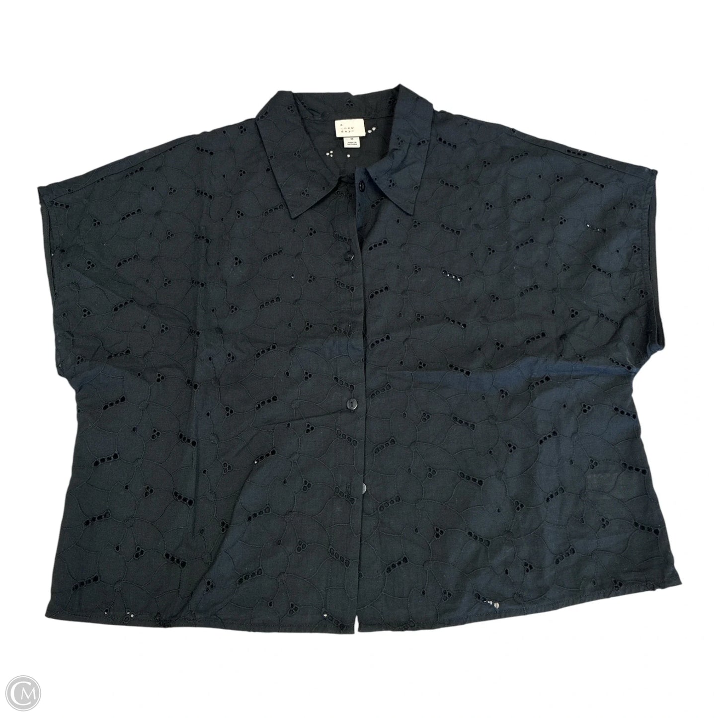Top Short Sleeve By A New Day In Black, Size: M