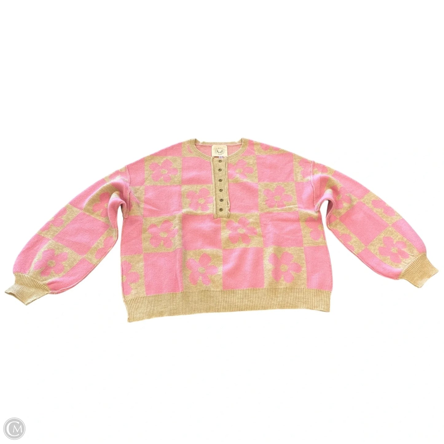 Sweater By Fantastic Fawn In Pink & Tan, Size: M