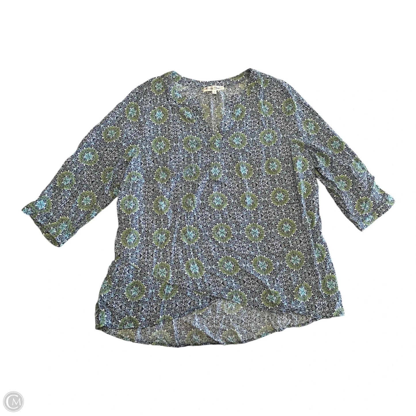 Top Long Sleeve By Marisa Christina In Blue & Green, Size: 1x