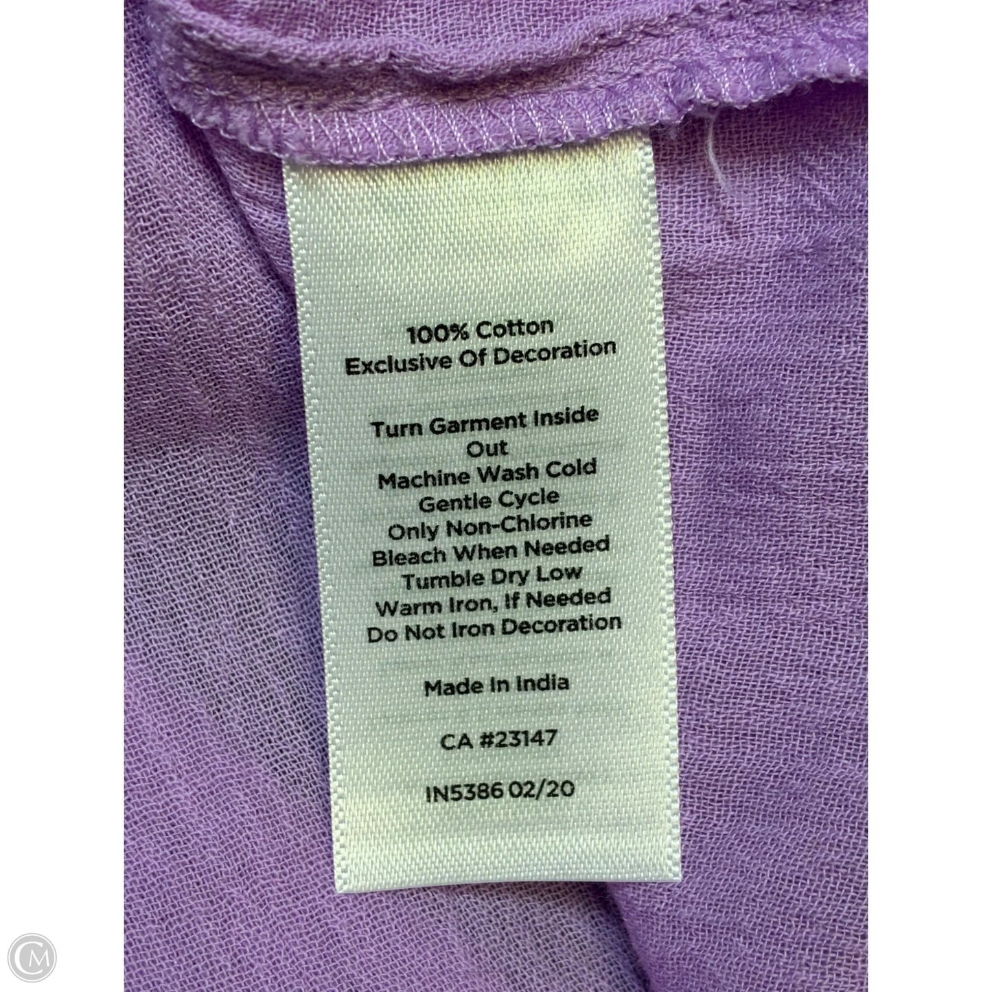 Top 3/4 Sleeve By Talbots In Purple, Size: L