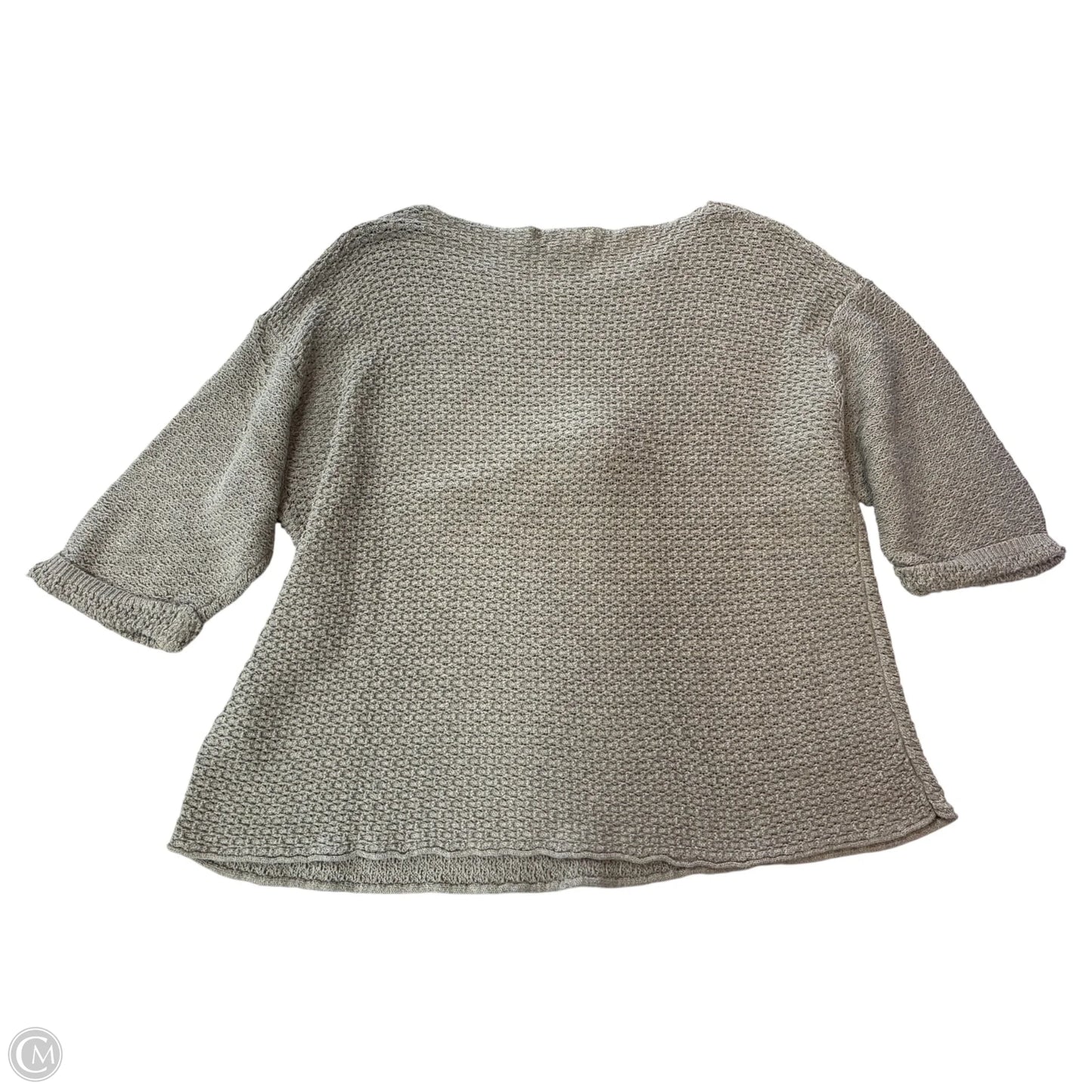 Sweater Short Sleeve By Calvin Klein In Grey, Size: 3x