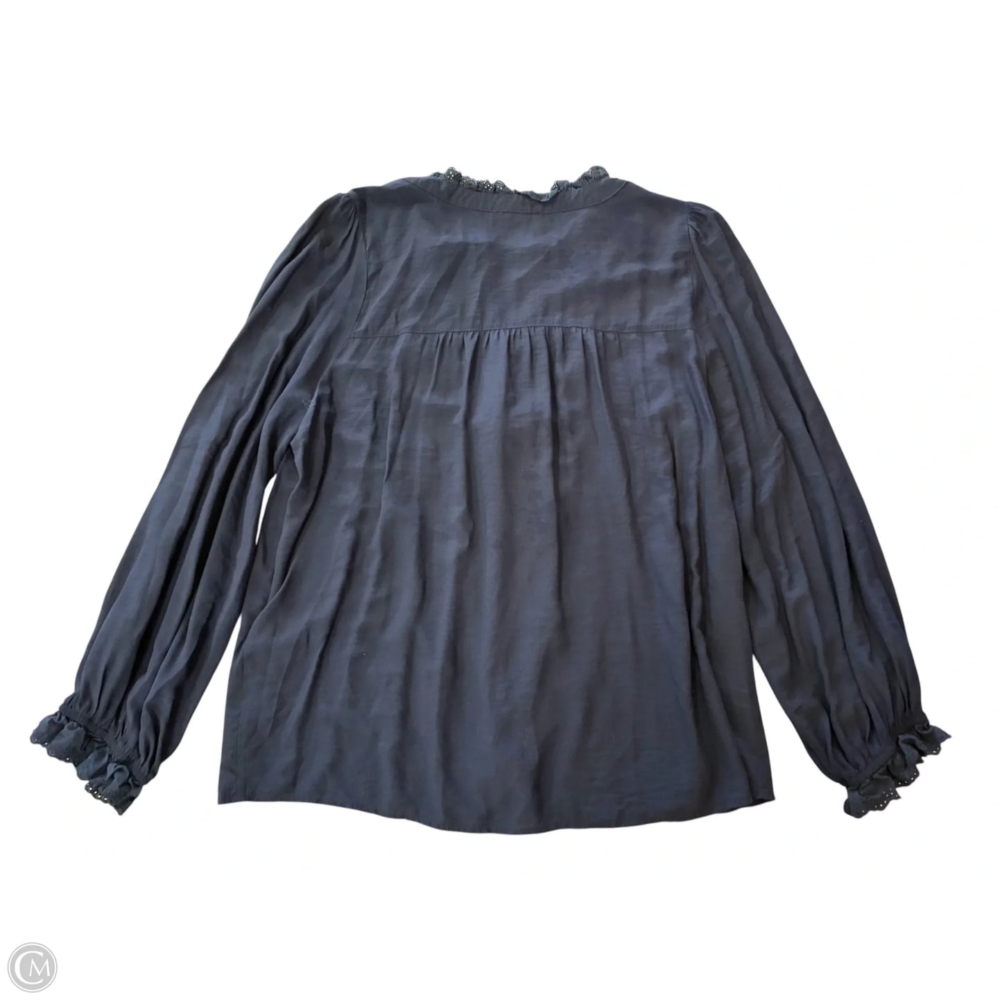 Blouse Long Sleeve By Cotton Bleu In Blue, Size: Xl