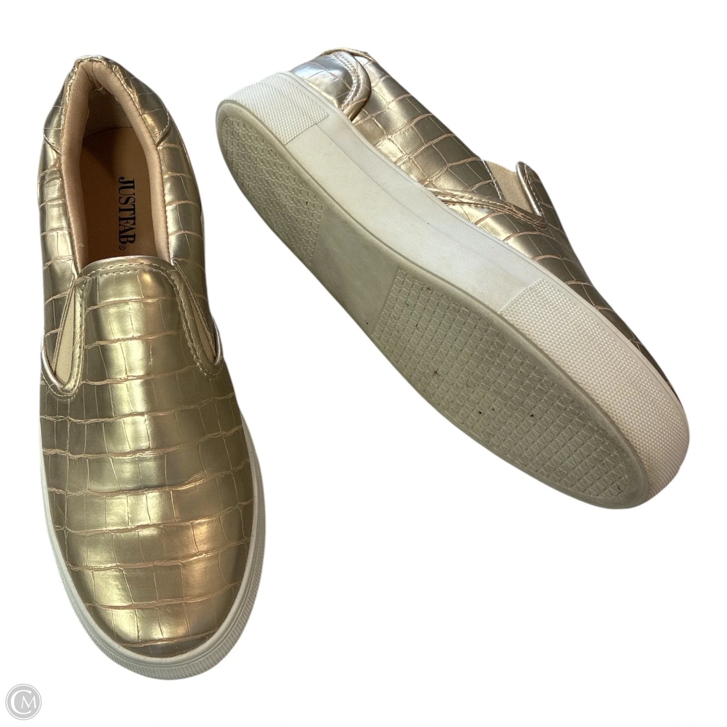 Shoes Sneakers By Justfab In Gold, Size: 7.5