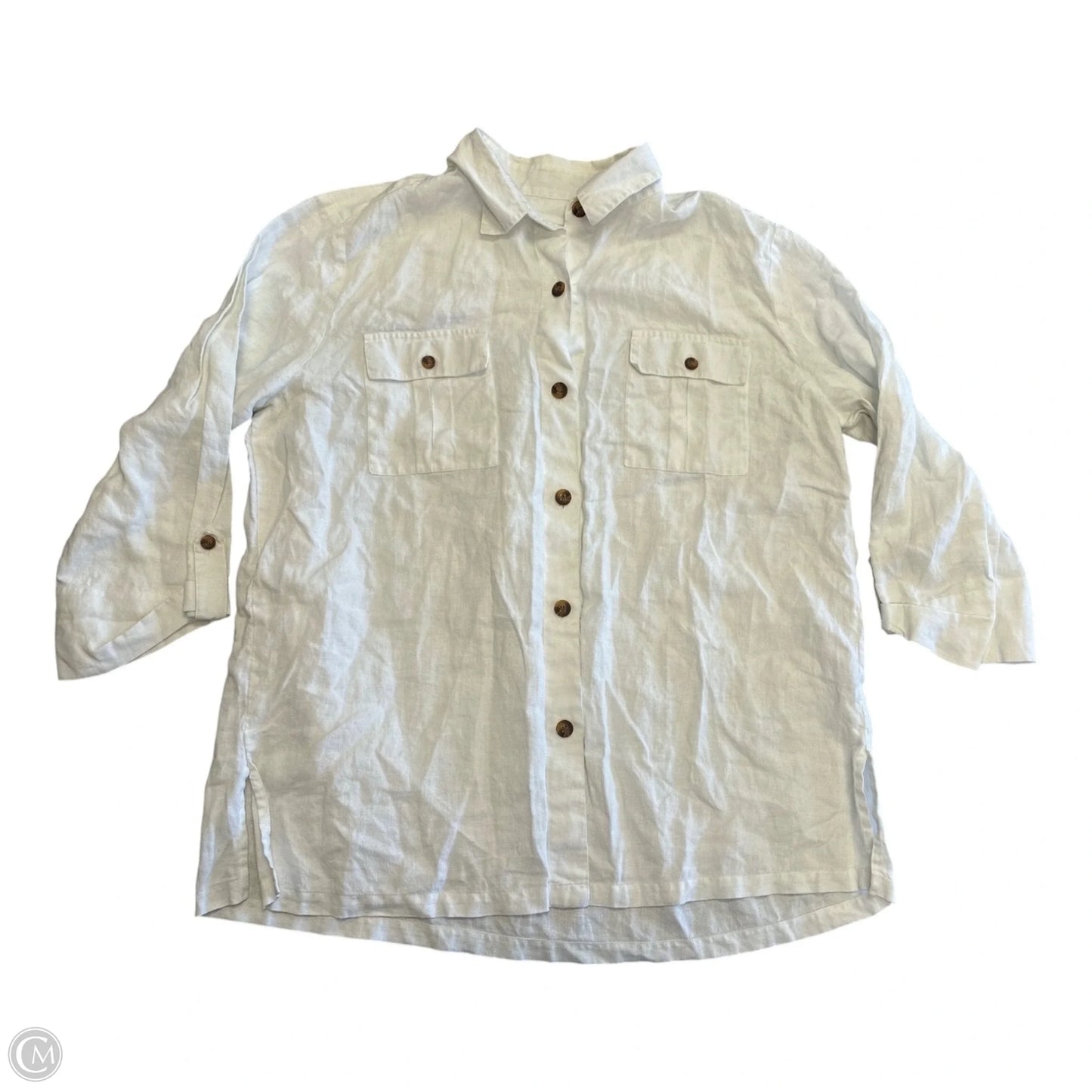 Top Long Sleeve Designer By Neiman Marcus In White, Size: Xl