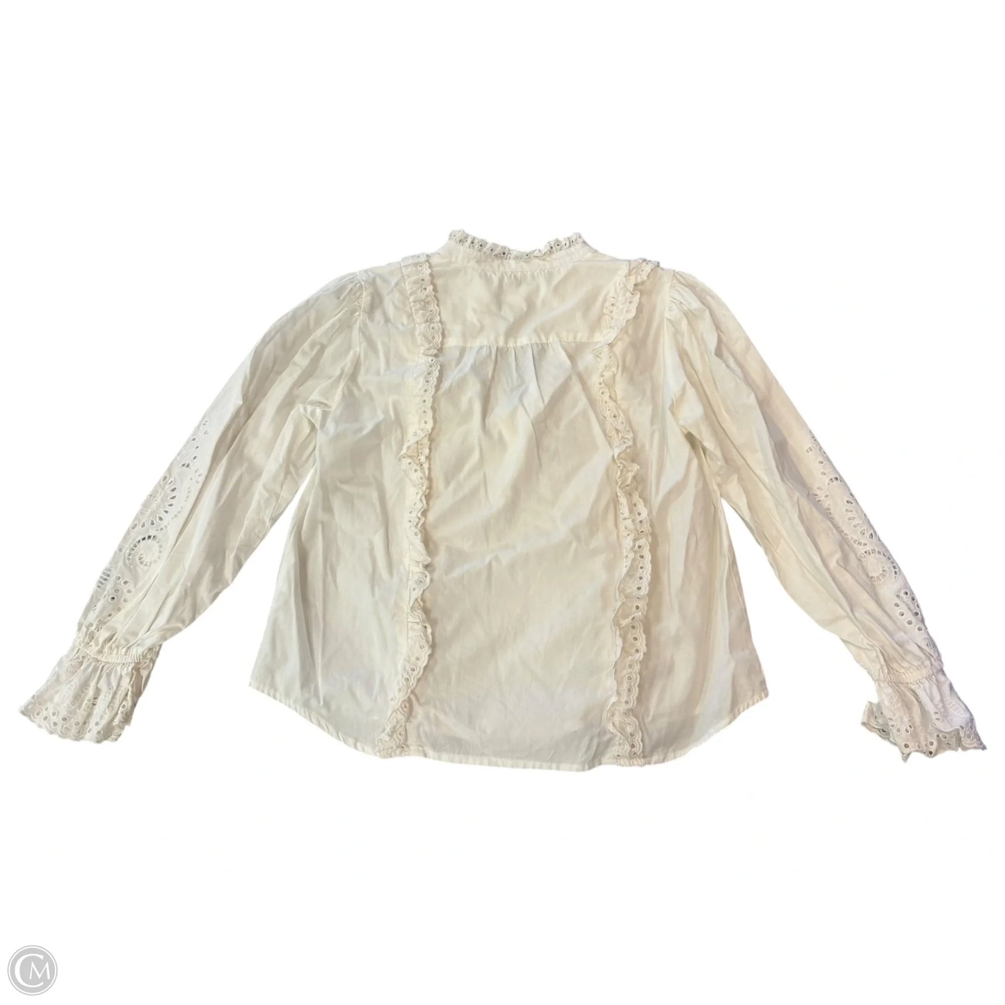 Blouse Long Sleeve By Maeve In White, Size: M