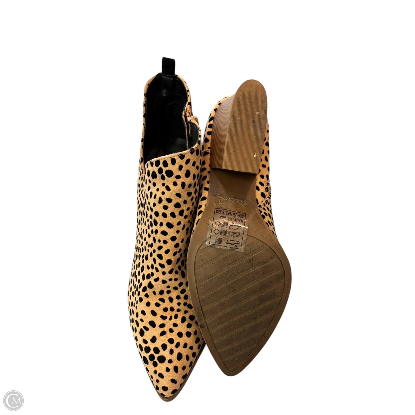 Boots Ankle Heels By Qupid In Animal Print, Size: 7