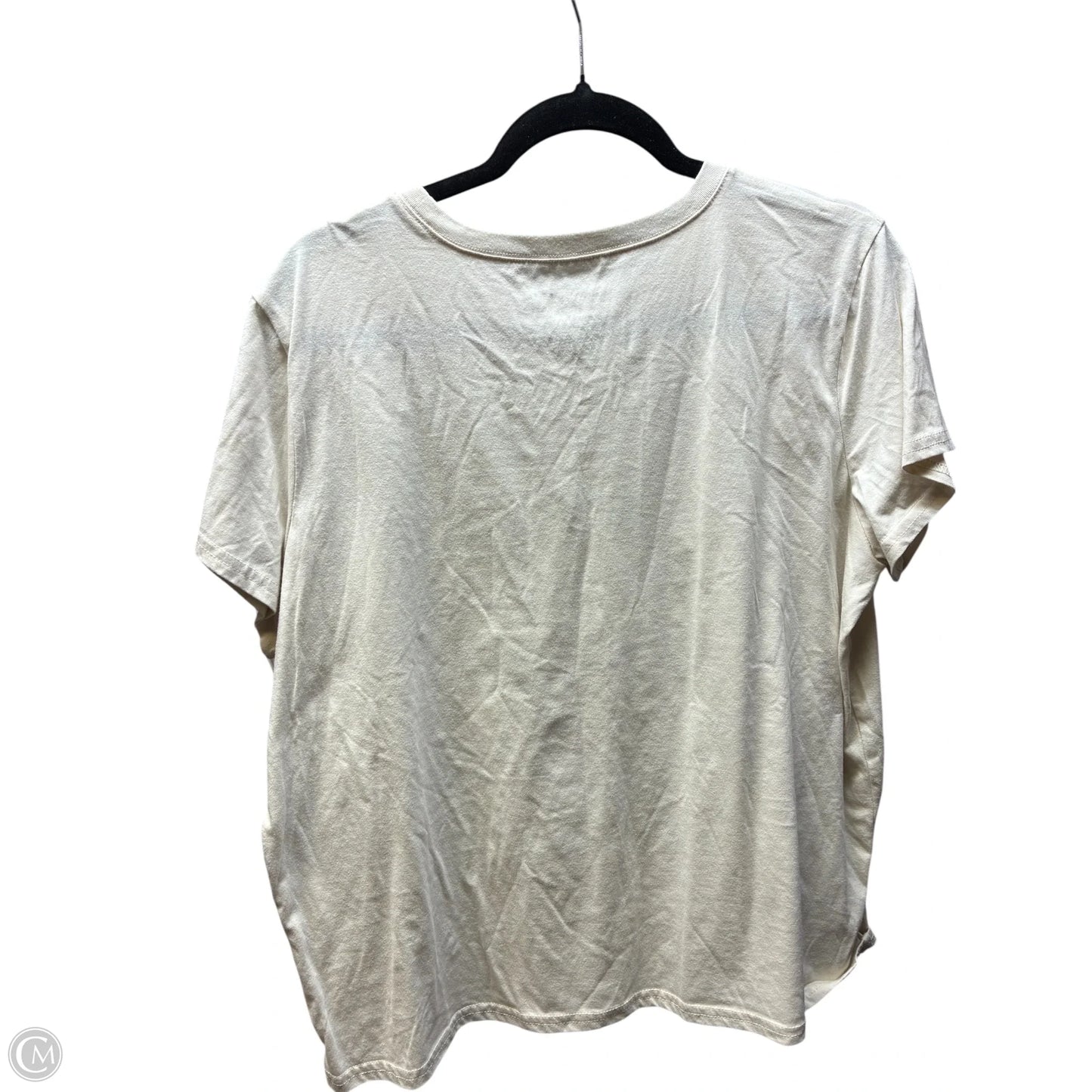 Top Short Sleeve By Clothes Mentor In Cream, Size: Xxl