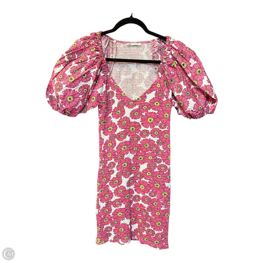 Dress Casual Short By Zara In Pink, Size: M