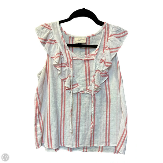 Blouse Sleeveless By Universal Thread In Pink & White, Size: M