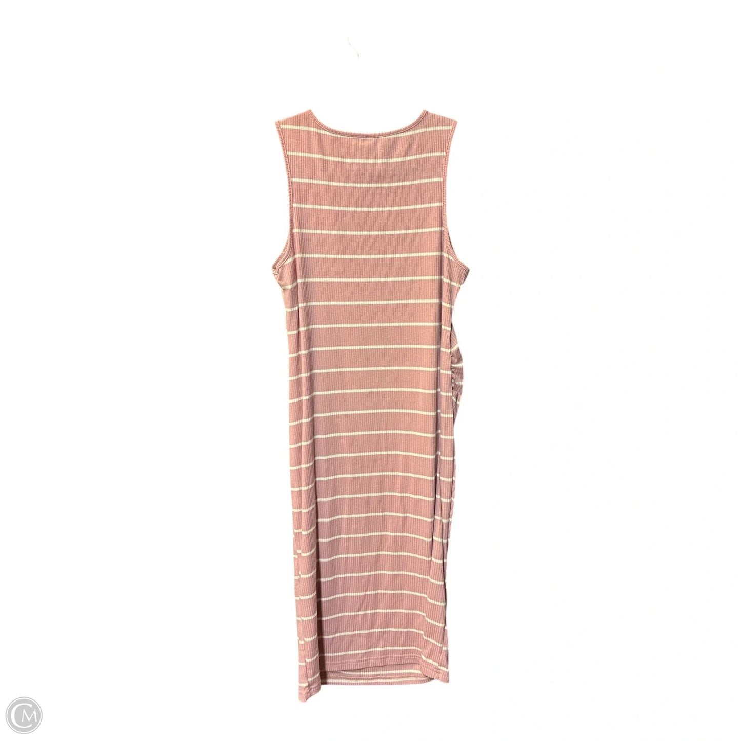 Dress Casual Midi By Shein In Pink & White, Size: L