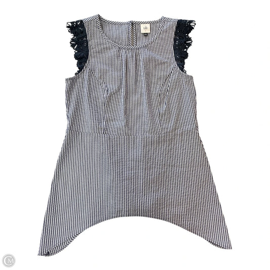 Blouse Short Sleeve By Cabi In Navy, Size: S