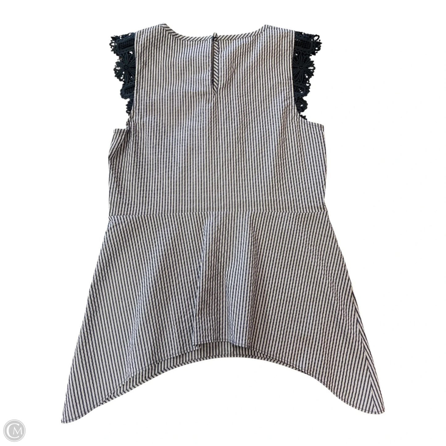 Blouse Short Sleeve By Cabi In Navy, Size: S