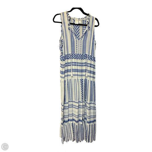 Dress Casual Maxi By Japna In Blue & White, Size: S