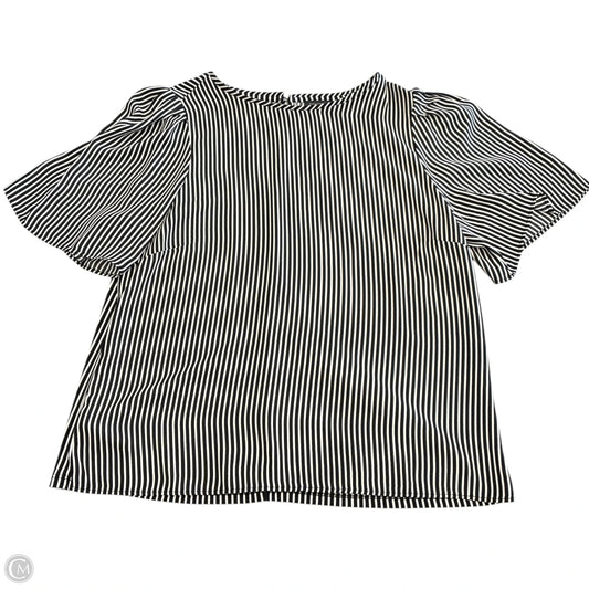 Blouse Short Sleeve By Ann Taylor In Black & White, Size: S