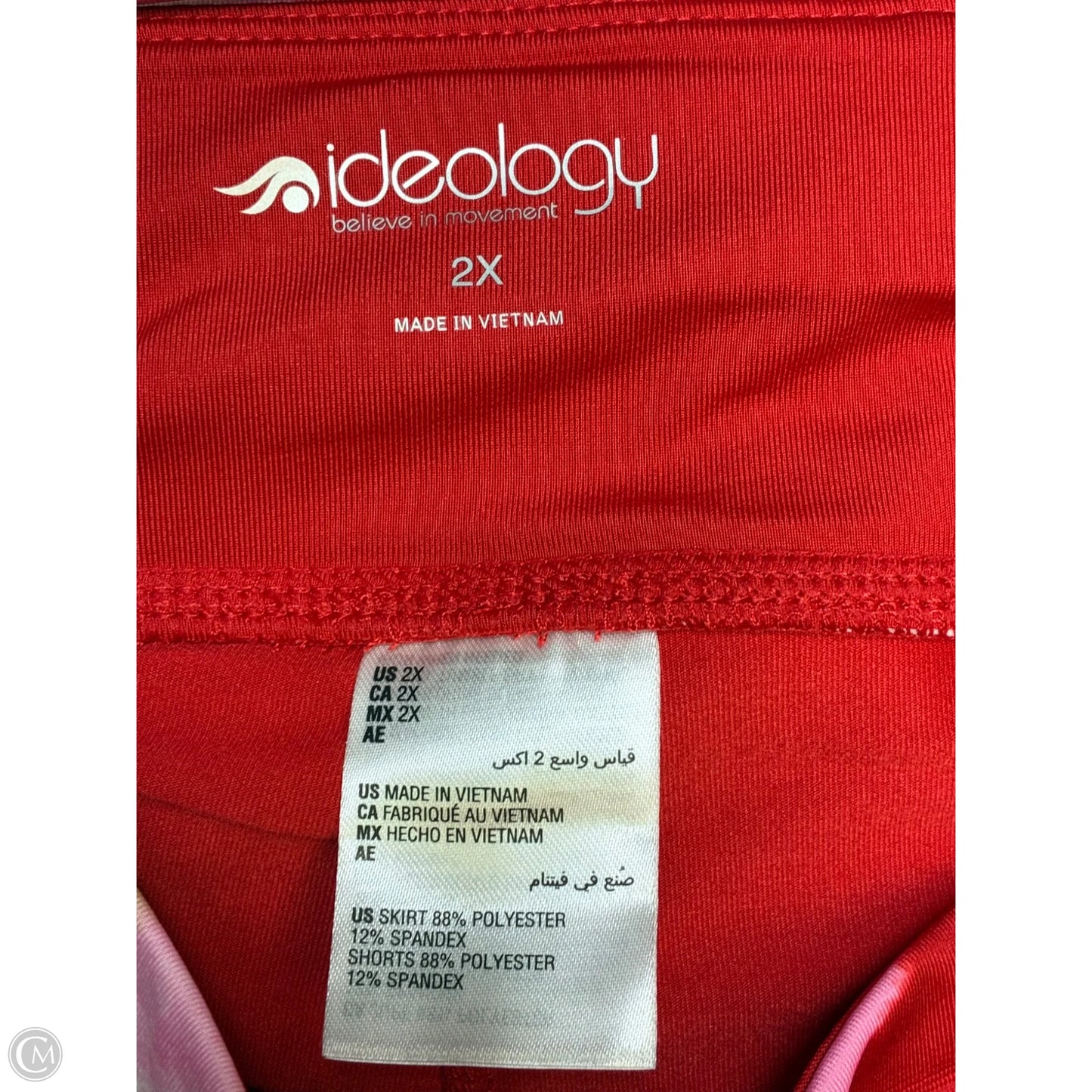 Skort By Ideology In Red, Size: 2x