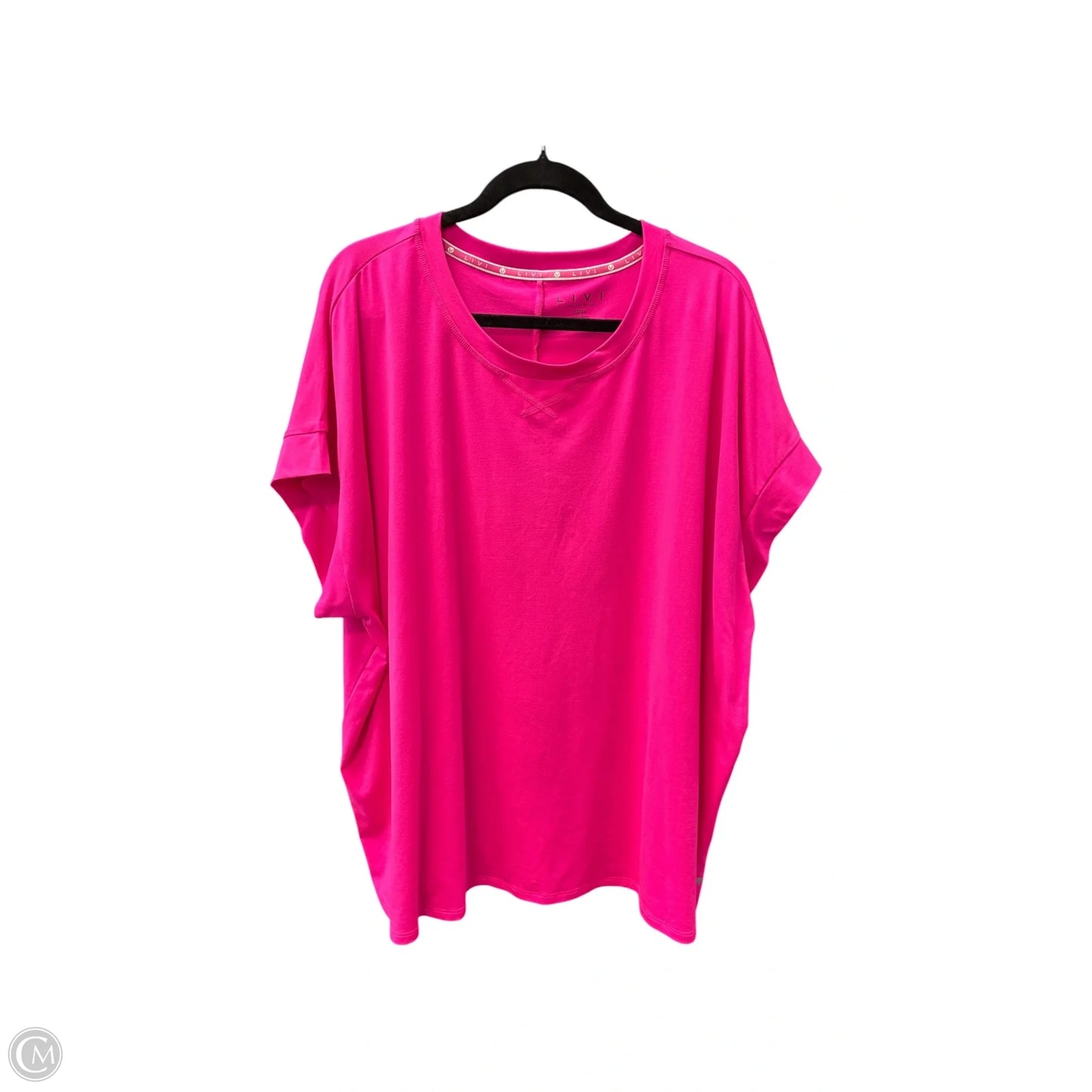 Top Short Sleeve Basic By Livi Active In Pink, Size: 2x