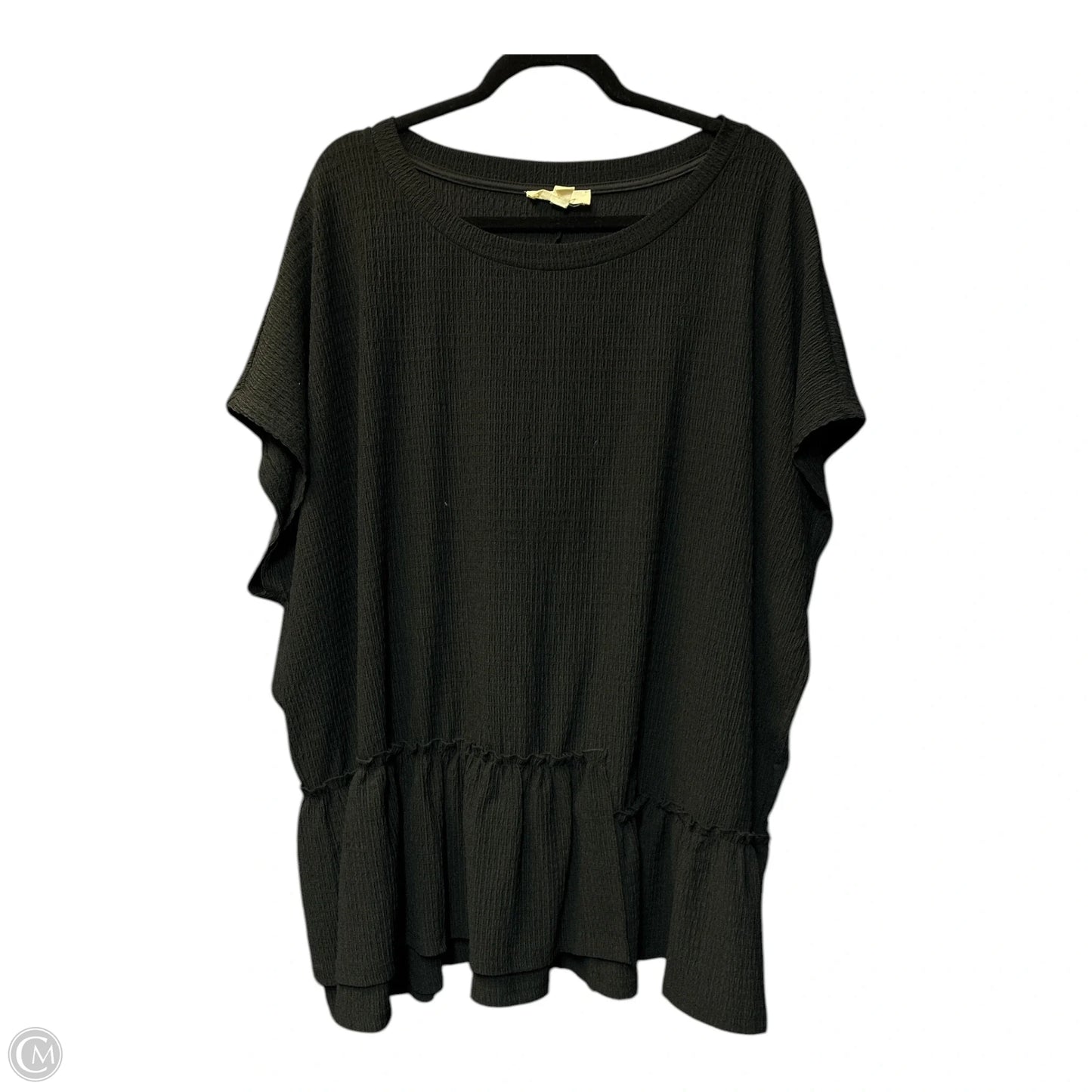 Top Short Sleeve By Cme In Black, Size: 2x