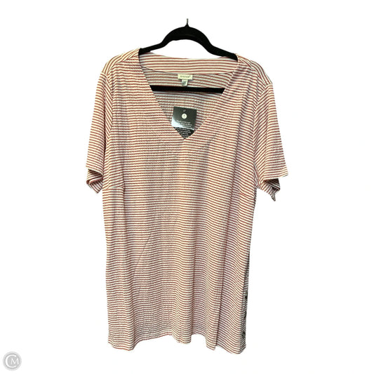 Top Short Sleeve By Avenue In Red & White, Size: 2x