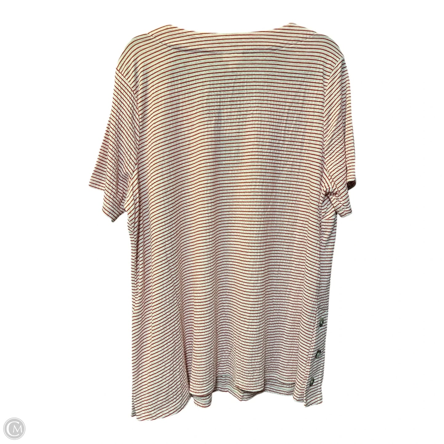 Top Short Sleeve By Avenue In Red & White, Size: 2x