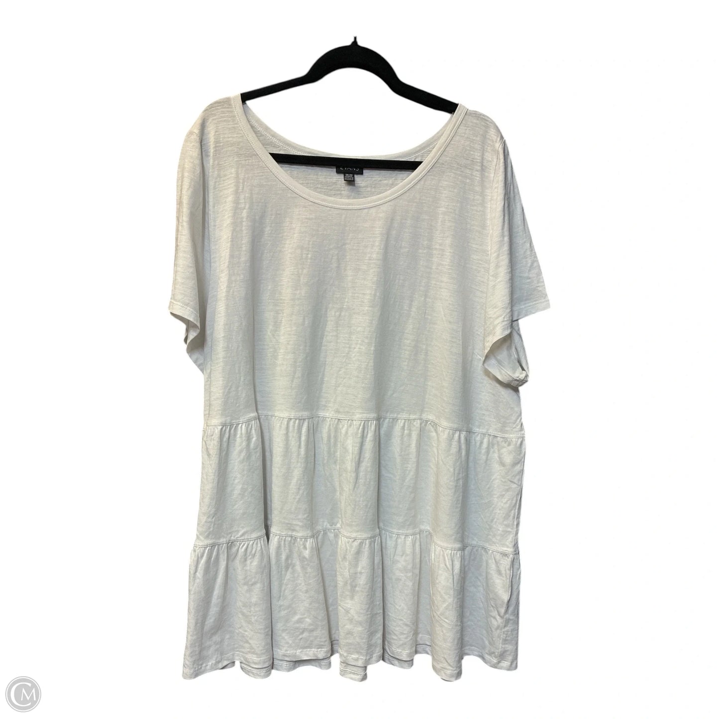 Top Short Sleeve By Cme In White, Size: 3x