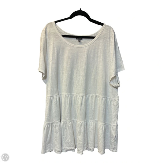 Top Short Sleeve By Cme In White, Size: 3x