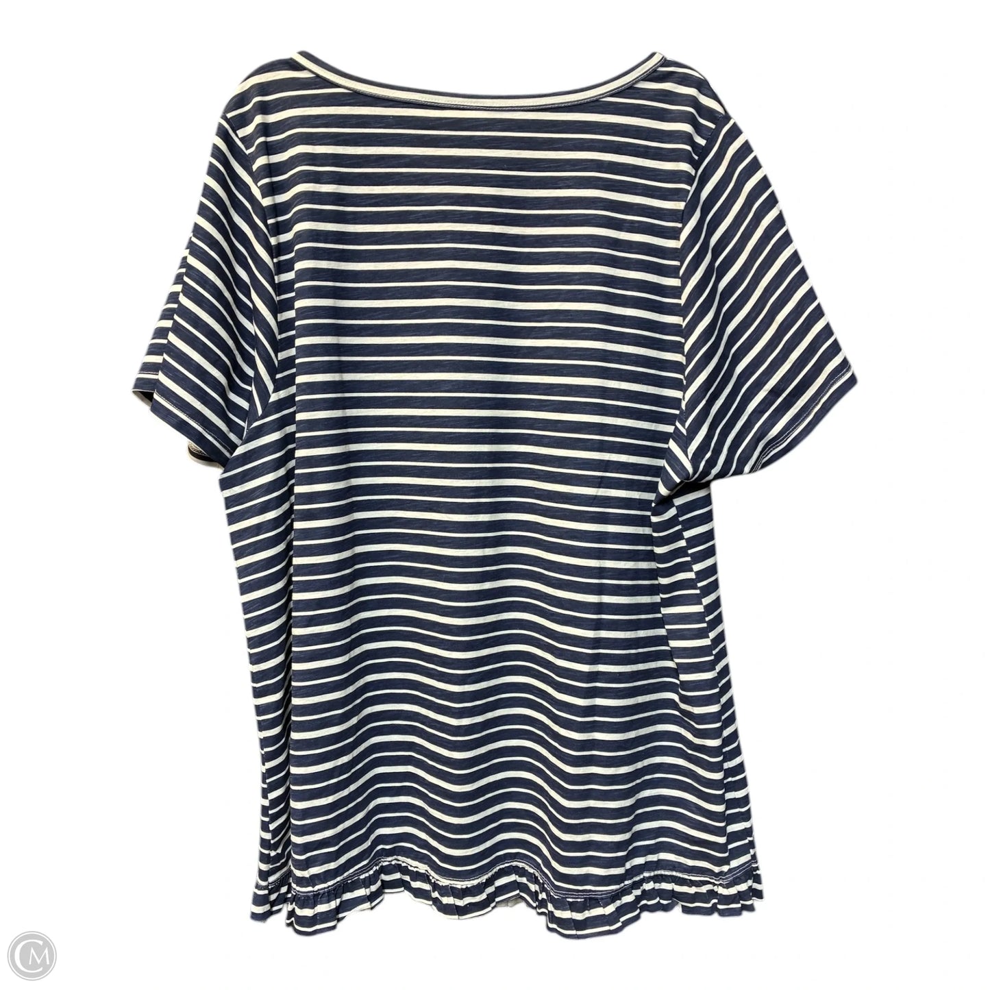Top Short Sleeve By Cme In Striped Pattern, Size: 2x
