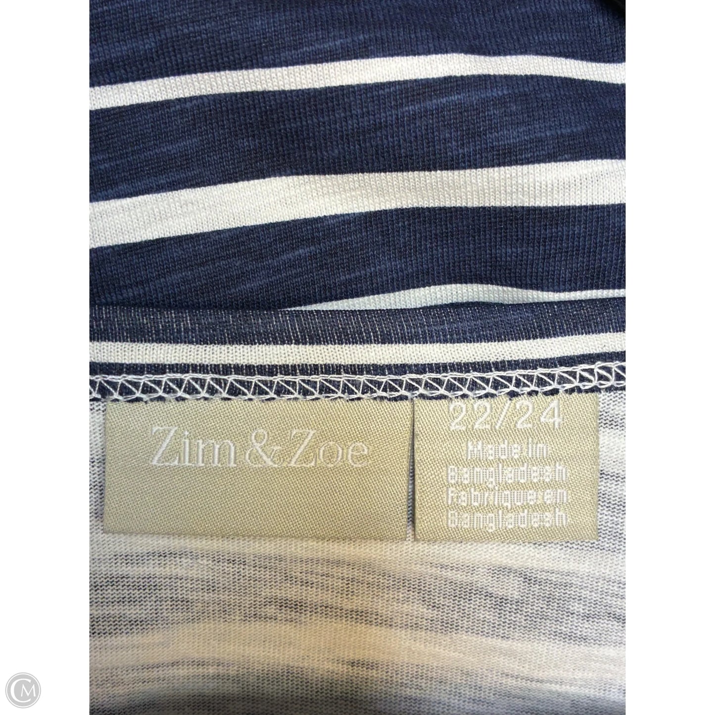 Top Short Sleeve By Cme In Striped Pattern, Size: 2x