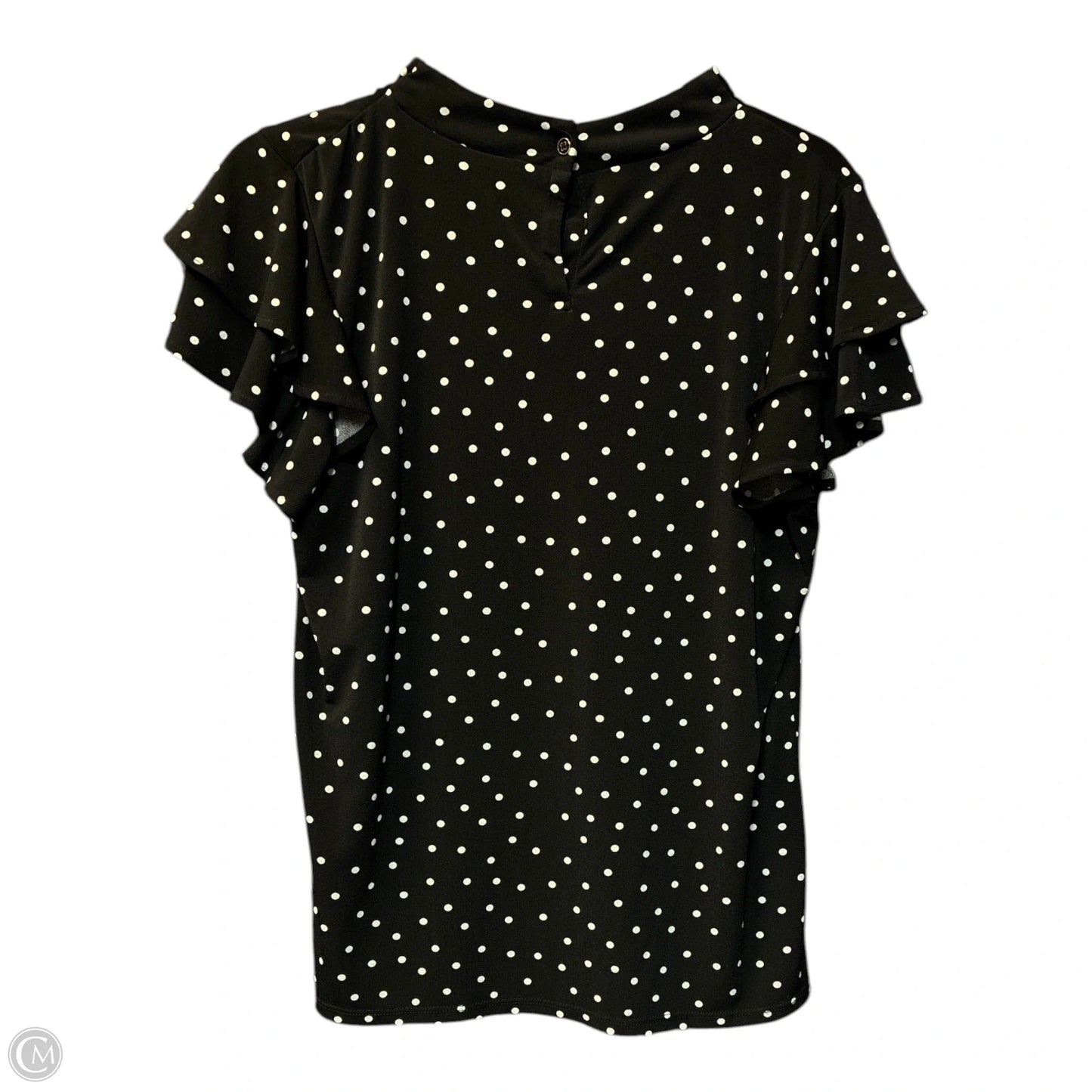 Blouse Short Sleeve By Adrianna Papell In Black, Size: M