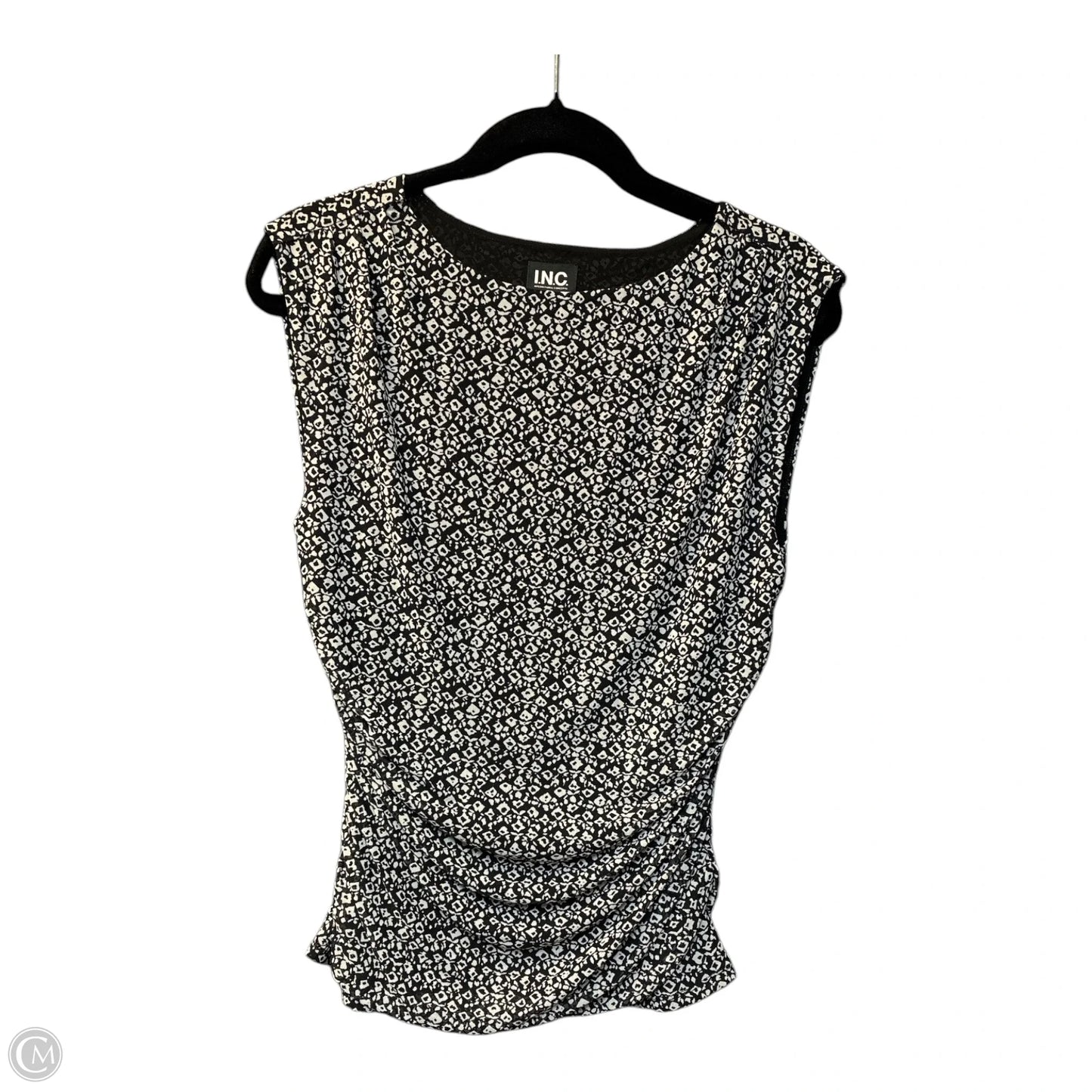 Blouse Sleeveless By Inc In Black & Grey, Size: M