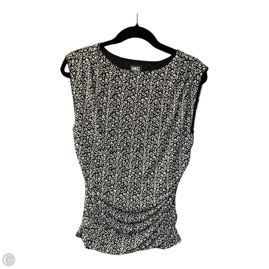 Blouse Sleeveless By Inc In Black & Grey, Size: M