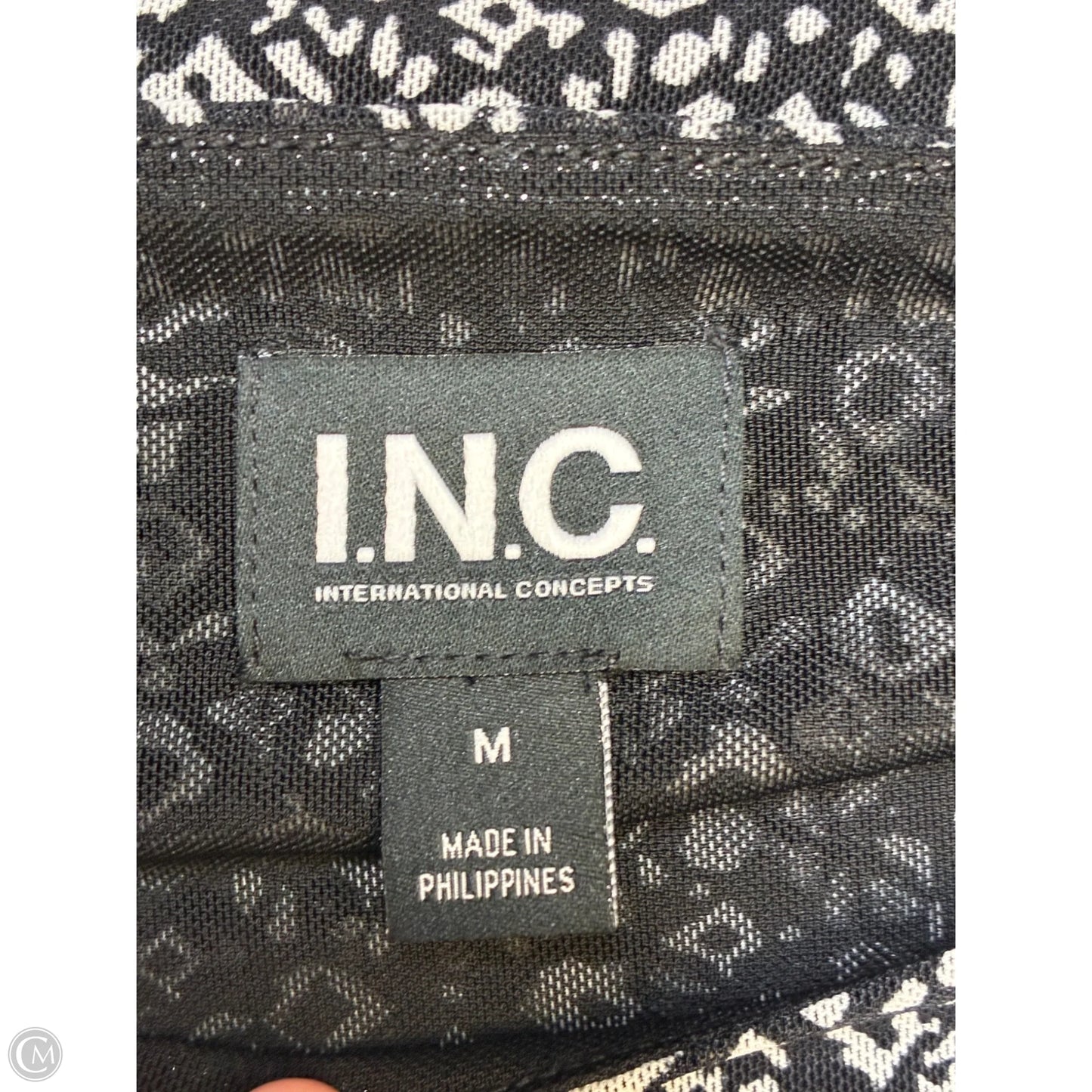 Blouse Sleeveless By Inc In Black & Grey, Size: M