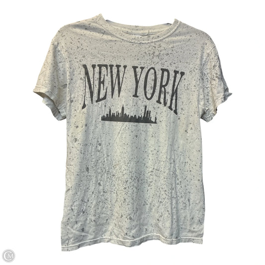 Top Short Sleeve Basic By Luxe In Grey & White, Size: S