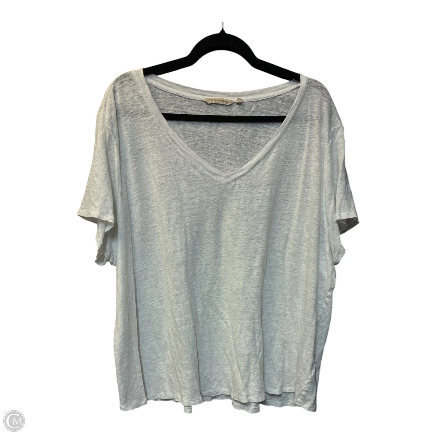 Top Short Sleeve Basic By Soft Surroundings In White, Size: 3x