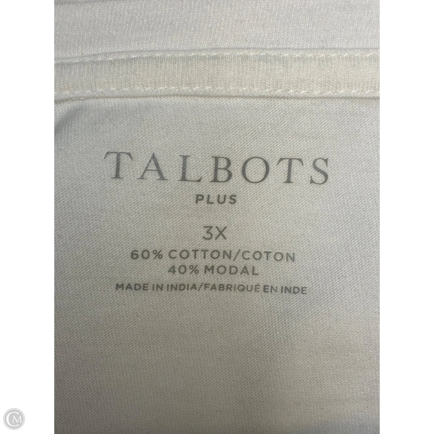 Top Short Sleeve By Talbots In White, Size: 3x