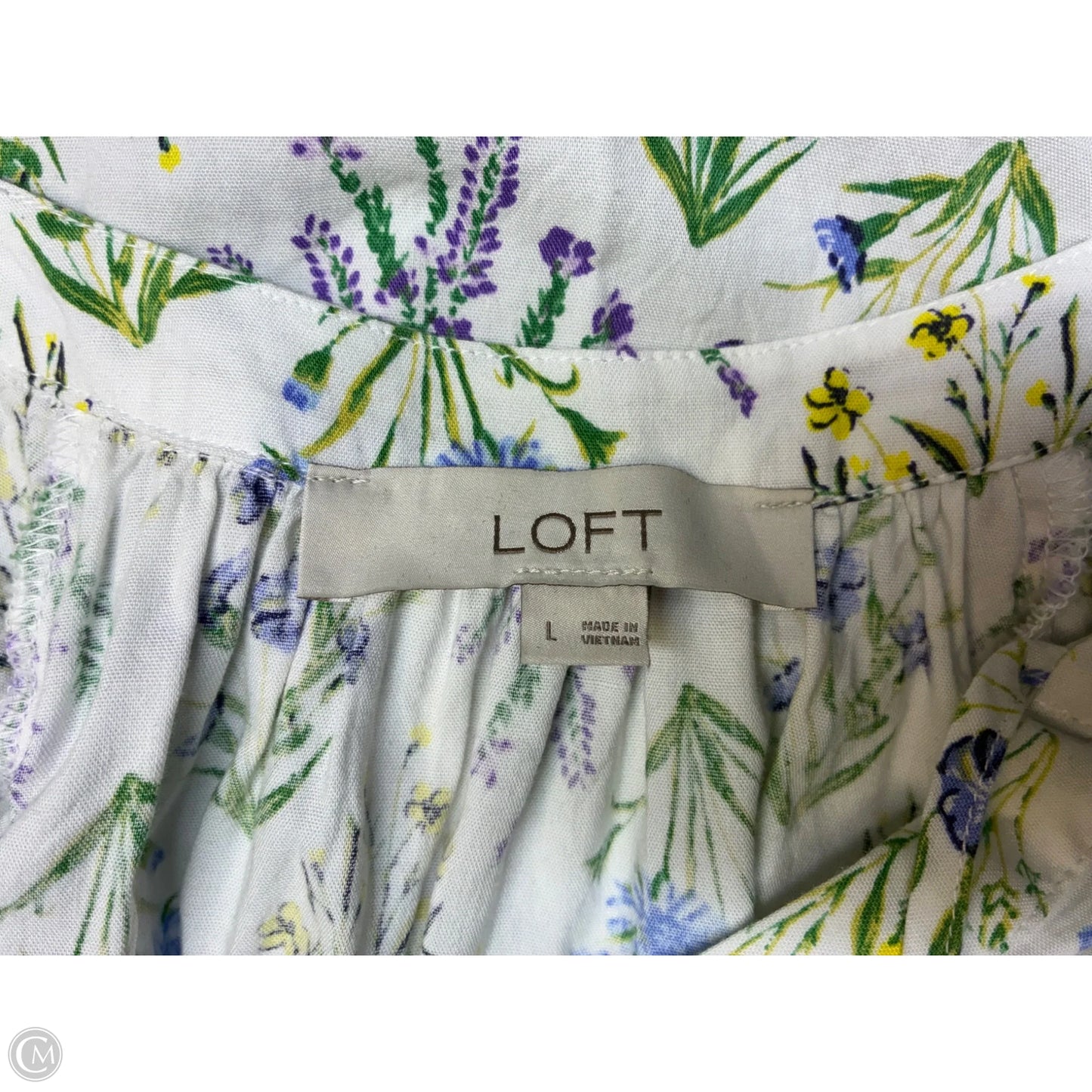 Top Short Sleeve By Loft In Floral Print, Size: L